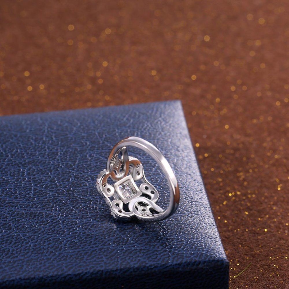 NEW Vintage Gold Round Diamond Art Deco Ring - Picture 6 of 12